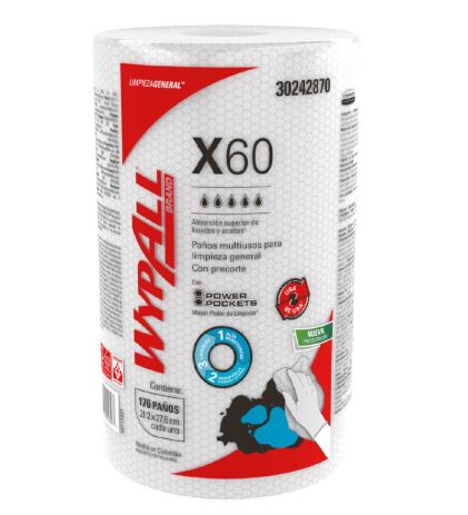 Pack rollos WypAll X60 pa&ntilde;os Con Power Pockets