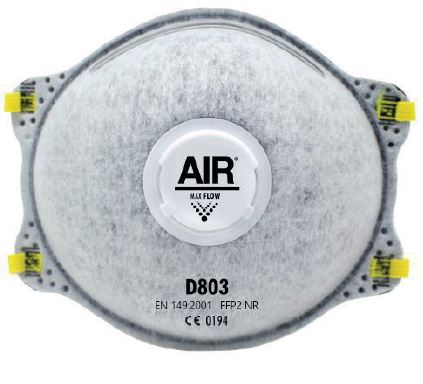 Respirador descartable AIR D803 FFP2 NR Con válvula y alivio VO