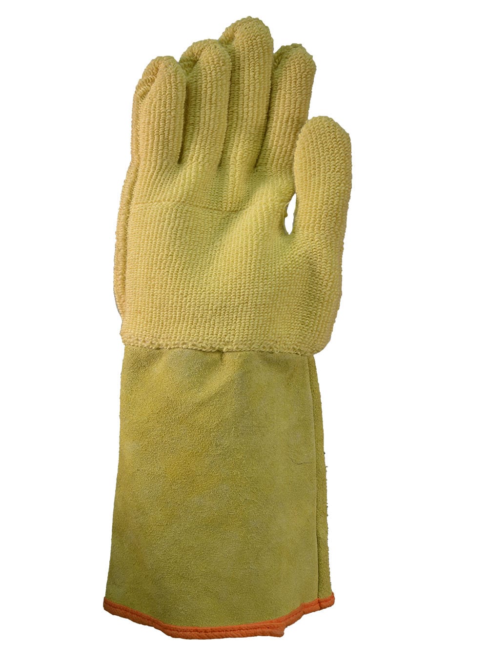 GUANTE SIN COSTURA TERRYCLOTH ARAMIDA PUÑO DE CUERO 17 CM,...