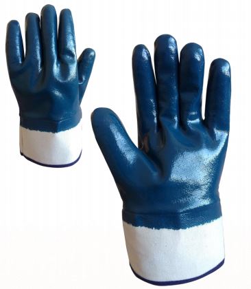 Par de guantes de nitrilo azul con baño completo y...