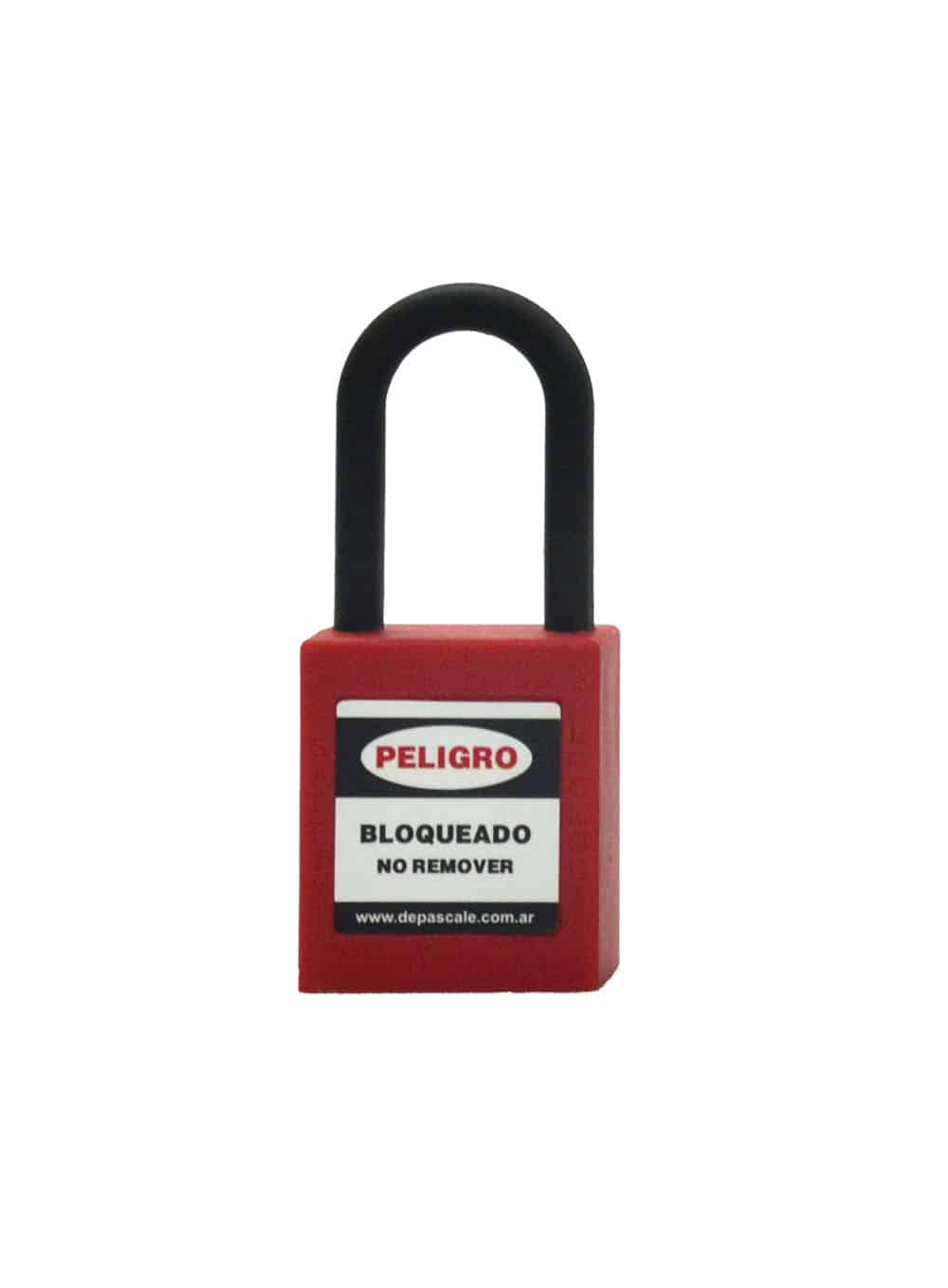Candado Termoplastico Rojo DielEctrico, Paso 20x38 mm de Nylon