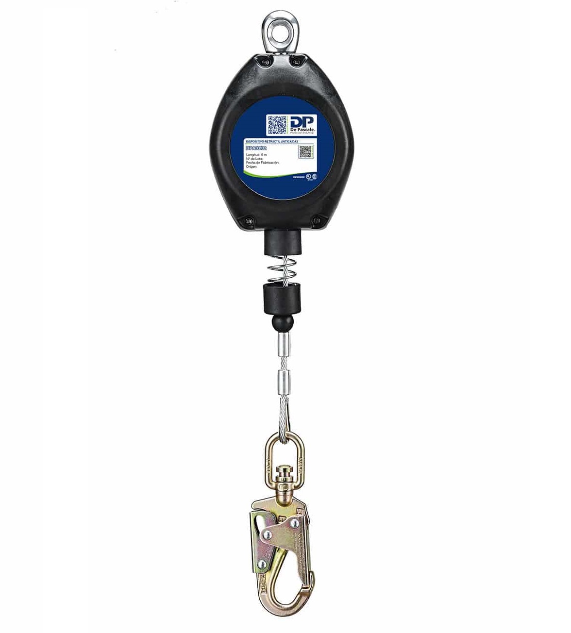 Salvacaidas retráctil DPA30102 con Conector B Uso Vertical