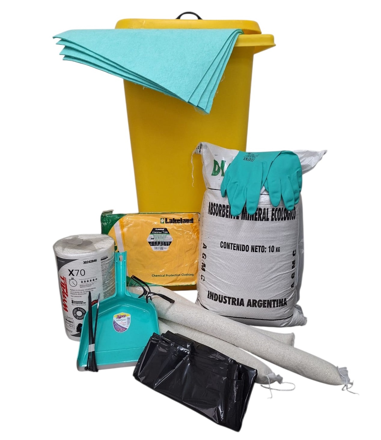Kit antiderrame para quimicos de 120L