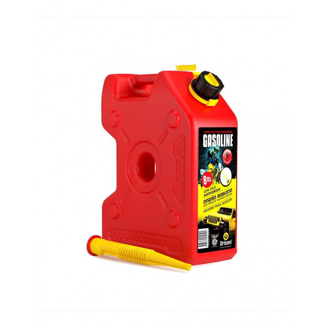 Bidón chato para combustible 8 litros rojo