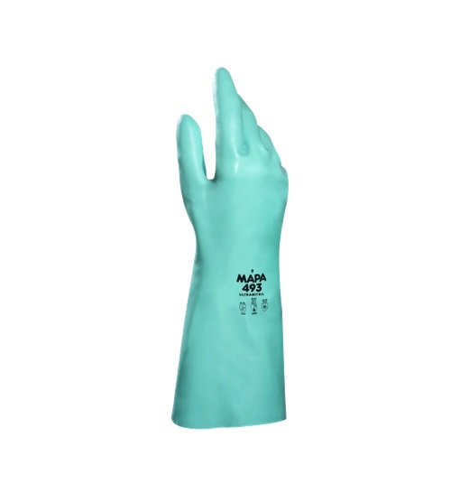 Guantes acrilo nitrilo verde pesado MAPA ULTRANITRIL 493