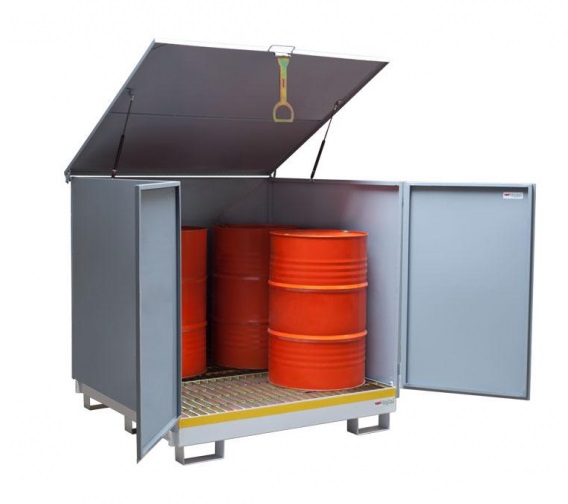 Pallet antiderrame 4 tambores 200L Norma NFPA400 para exteriores