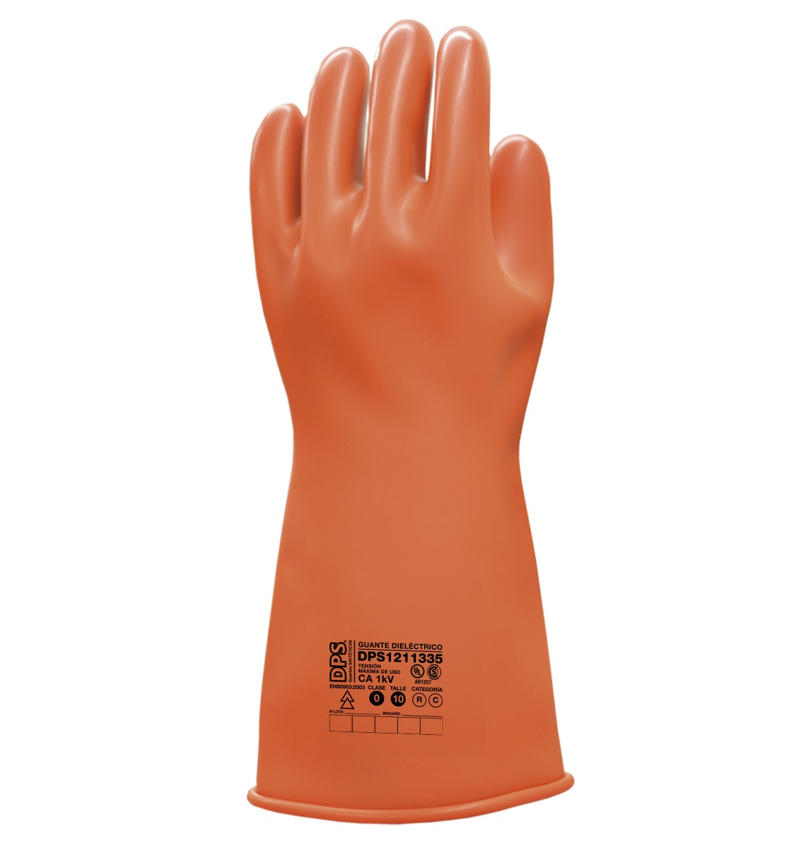 Guante Dielectrico de Latex DPS Clase 0 Naranja 1000 V Largo 36 cm RC